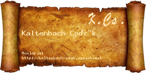 Kaltenbach Csák névjegykártya